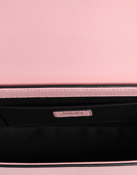 Versace Pink Grainy Calf Leather Logo Crossbody Shoulder Bag - Léoré