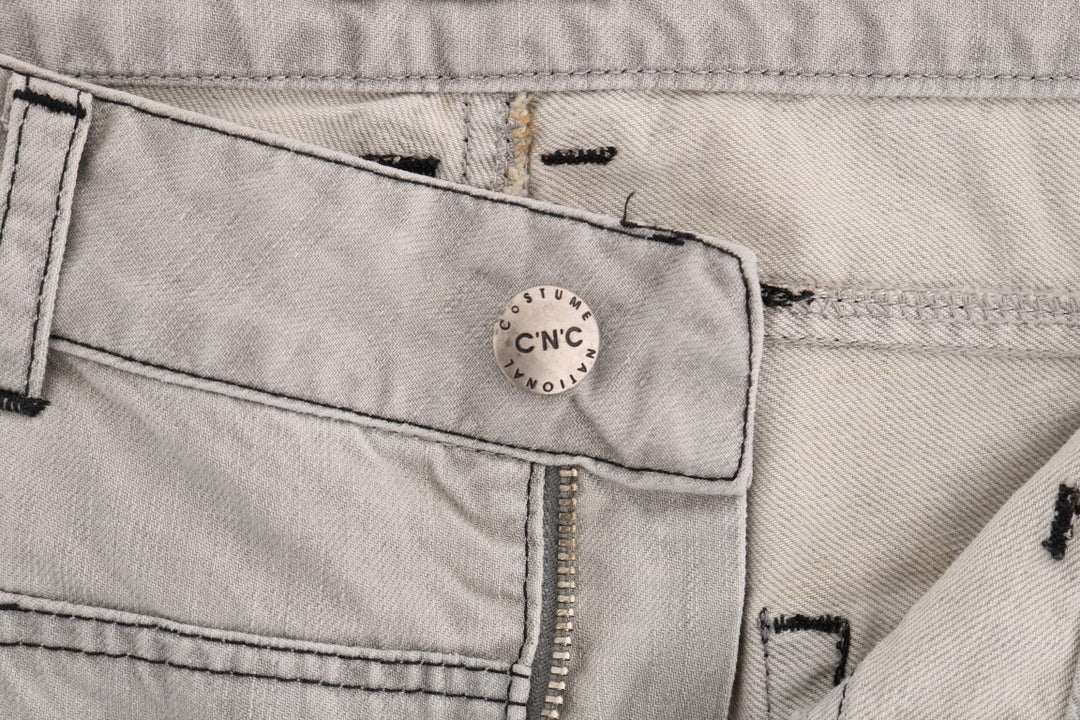 Costume National Graue Baumwollschlankjeans mit Waschung