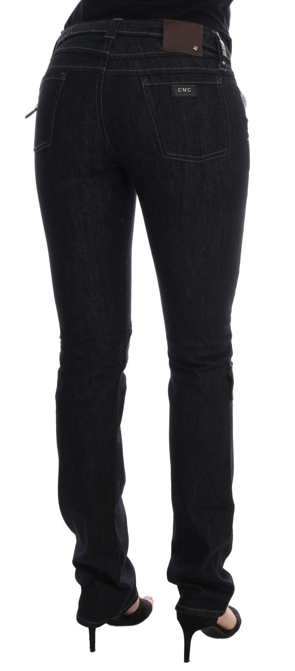 Costume National Blaue Cotton Stretch Slim Fit Jeans