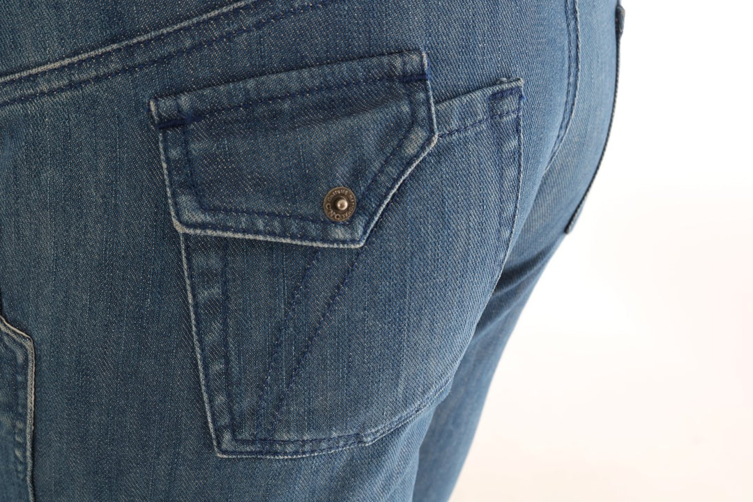 Costume National Blaue Waschung Baumwolle Slim Denim Jeans