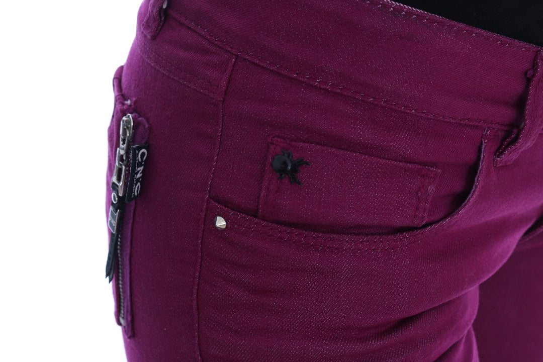 Costume National Lila Baumwolle Stretch Slim Denim Jeans