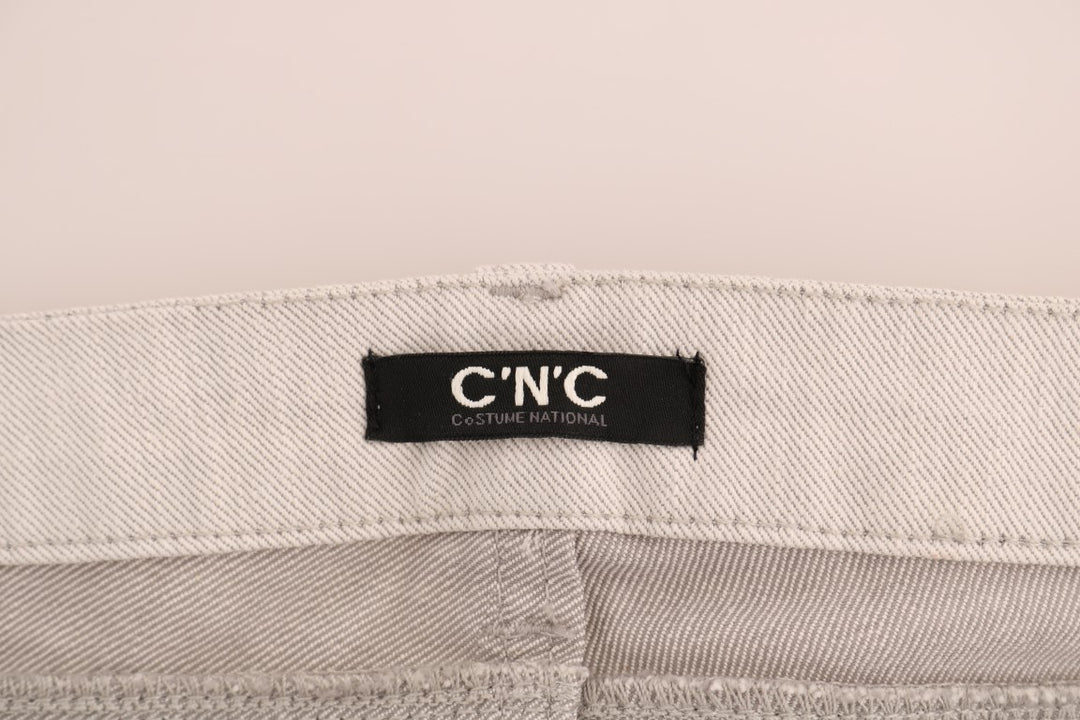 Costume National Weiße schmale Stretch-Jeans aus Baumwolle
