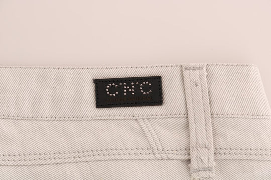 Costume National Weiße schmale Stretch-Jeans aus Baumwolle
