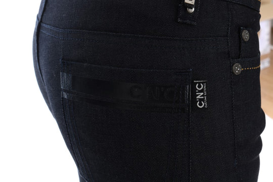 Costume National Blaue Cotton Stretch Slim Fit Jeans