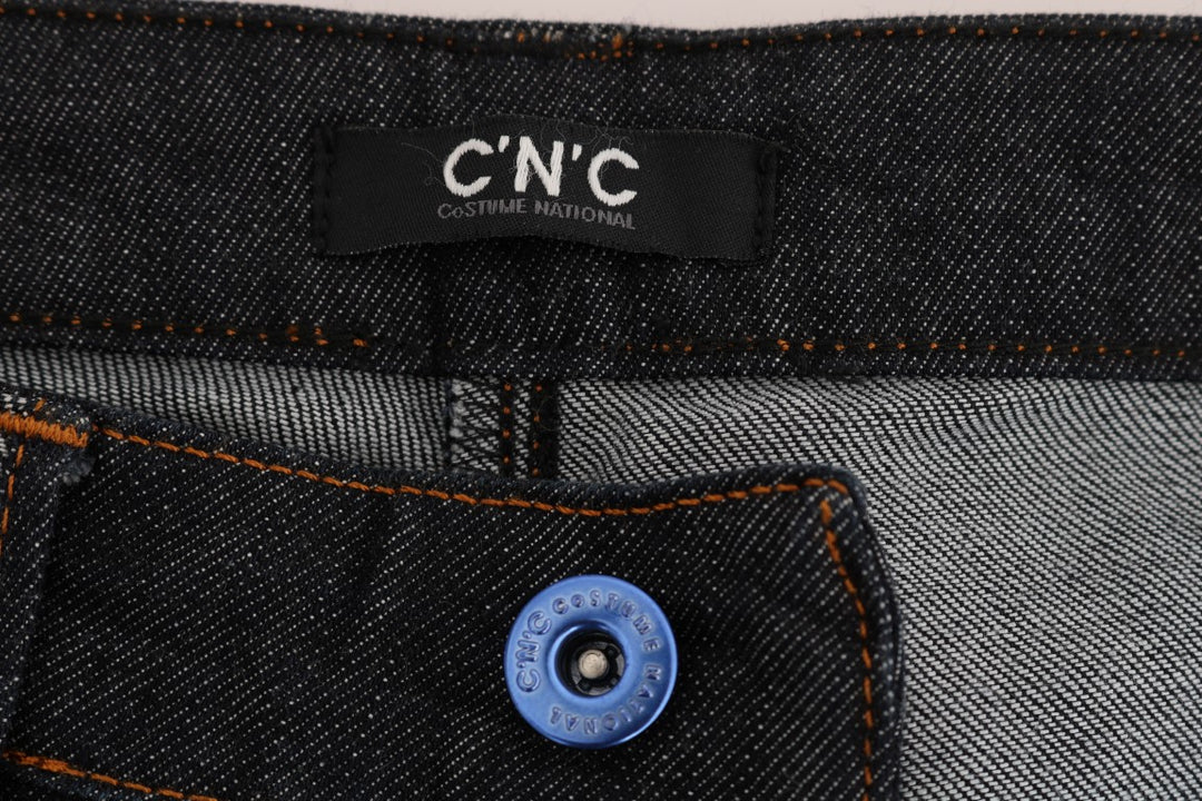 Costume National Blaue Cotton Stretch Slim Fit Jeans