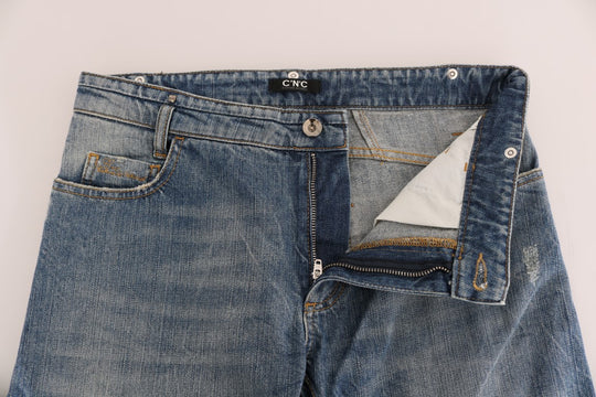 Costume National Blaue Baumwoll-Stretch-Denim-Jeans