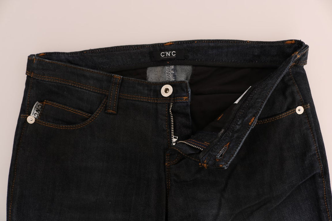Costume National Dunkelblaue Slim Fit Jeans aus Baumwolle