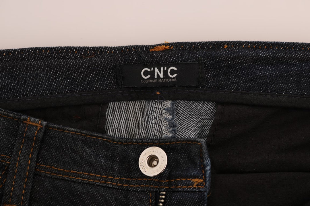 Costume National Dunkelblaue Slim Fit Jeans aus Baumwolle