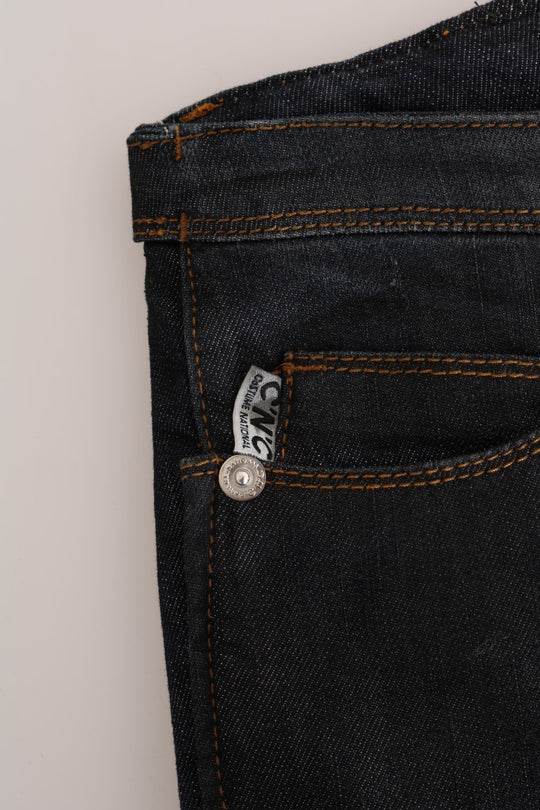 Costume National Dunkelblaue Slim Fit Jeans aus Baumwolle