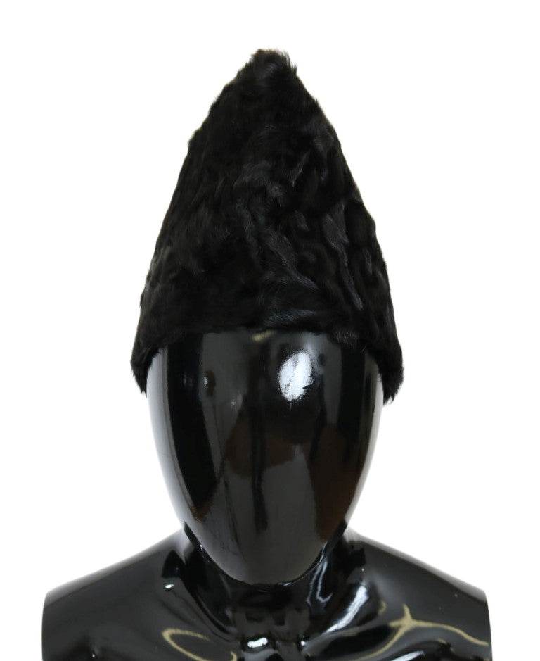 Dolce & Gabbana Elegante Schwarze Xiangao Pelz Beanie Mütze - Léoré