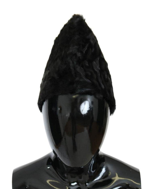 Dolce & Gabbana Elegante Schwarze Xiangao Pelz Beanie Mütze - Léoré