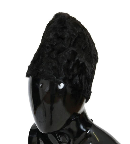 Dolce & Gabbana Elegante Schwarze Xiangao Pelz Beanie Mütze - Léoré