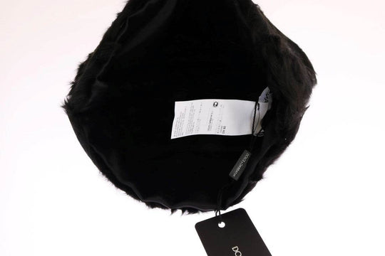 Dolce & Gabbana Elegante Schwarze Xiangao Pelz Beanie Mütze - Léoré