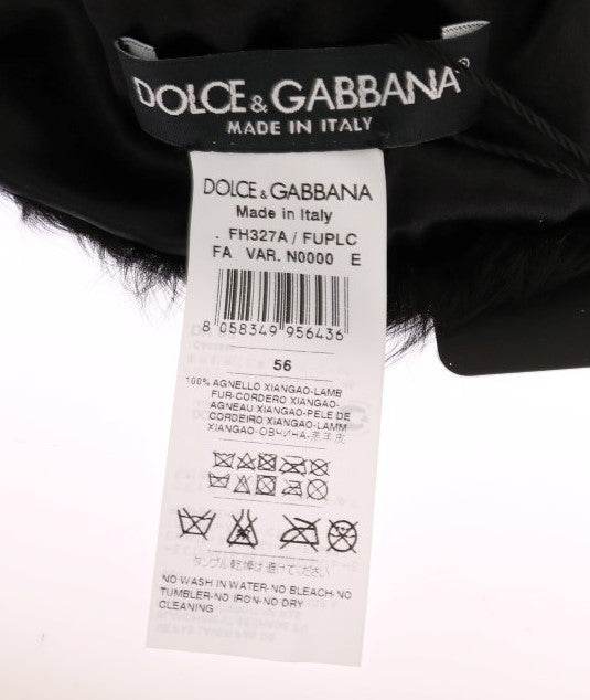 Dolce & Gabbana Elegante Schwarze Xiangao Pelz Beanie Mütze - Léoré