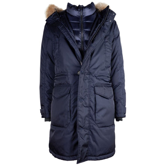 Add Blaue Nylon Herren Jacke