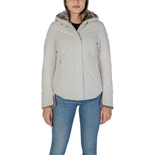 Suns Cream Polyester Jackets &amp; Coats