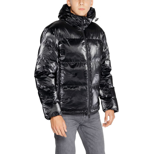 EA7 Emporio Armani Schwarze Polyesterjacken &amp