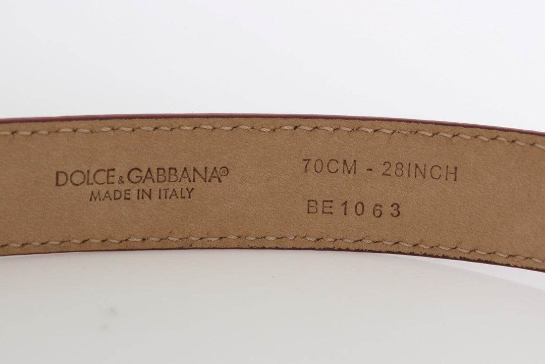 Dolce & Gabbana Gepunkteter Schlangenhautgürtel mit Silberschnalle - Léoré
