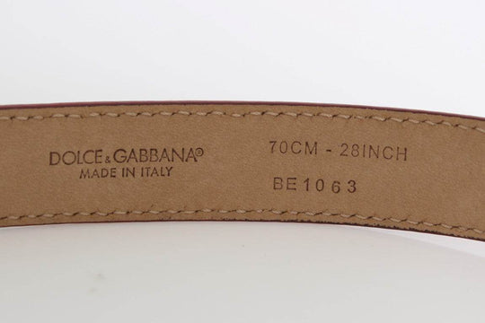 Dolce & Gabbana Gepunkteter Schlangenhautgürtel mit Silberschnalle - Léoré