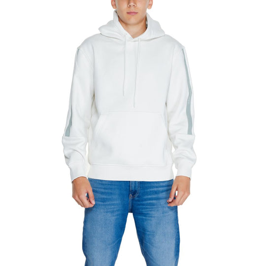 Calvin Klein Jeans Cremefarbener Baumwoll-Kapuzenpulli