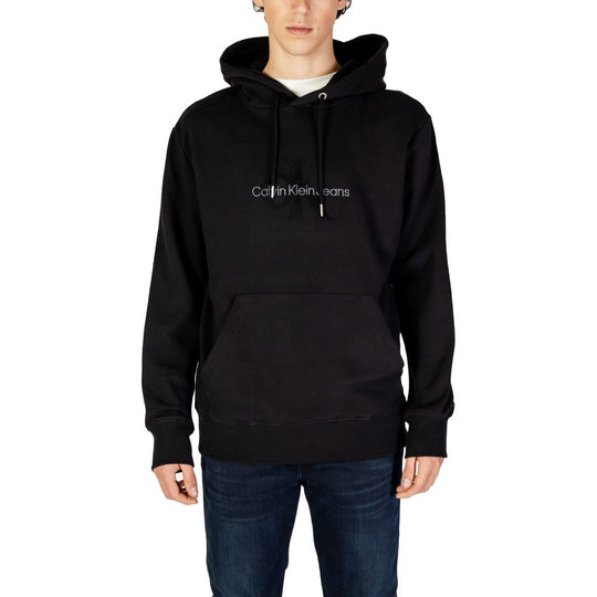 Calvin Klein Jeans Schwarzer Baumwoll-Kapuzenpulli