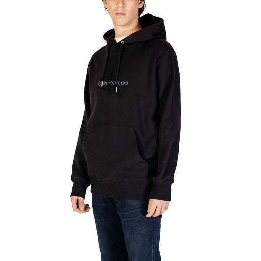 Calvin Klein Jeans Schwarzer Baumwoll-Kapuzenpulli