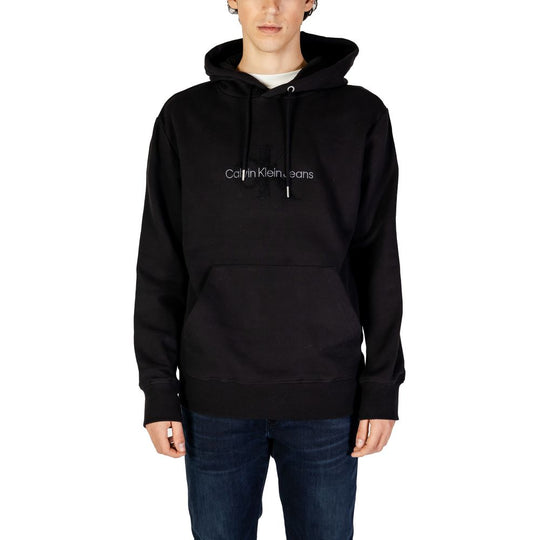 Calvin Klein Jeans Schwarzer Baumwoll-Kapuzenpulli