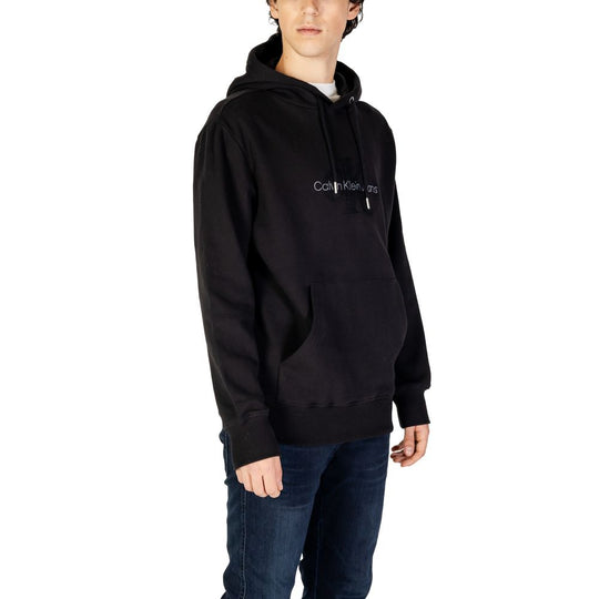 Calvin Klein Jeans Schwarzer Baumwoll-Kapuzenpulli