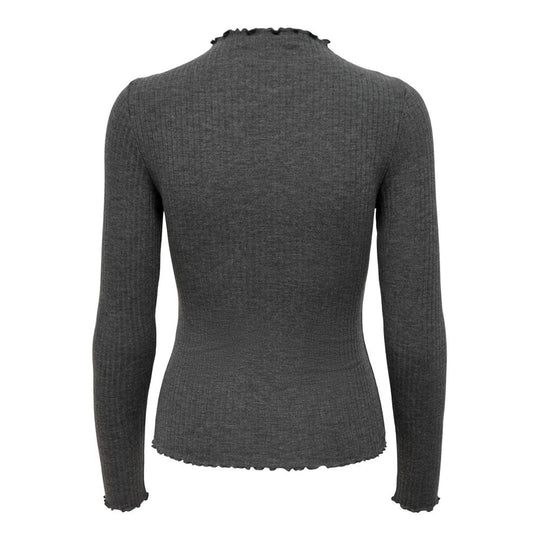 Only Grauer Polyester-Rollkragenpullover
