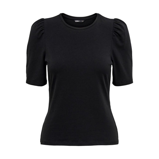 Only Schwarzes T-Shirt aus Baumwolle