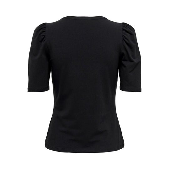 Only Schwarzes T-Shirt aus Baumwolle