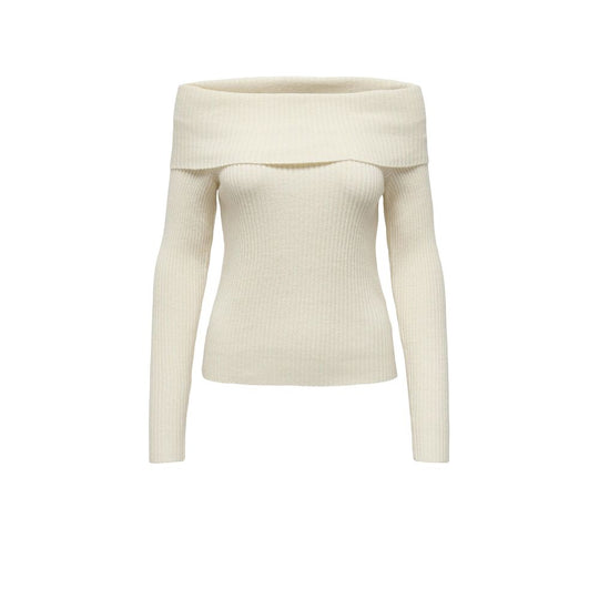 Only Cremefarbener Viskose-Pullover