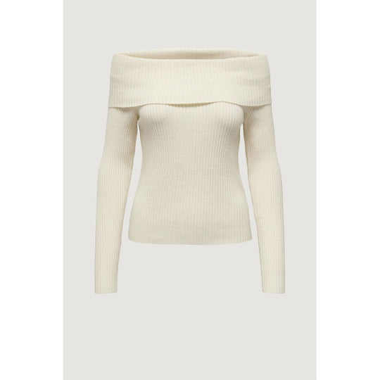 Only Cremefarbener Viskose-Pullover
