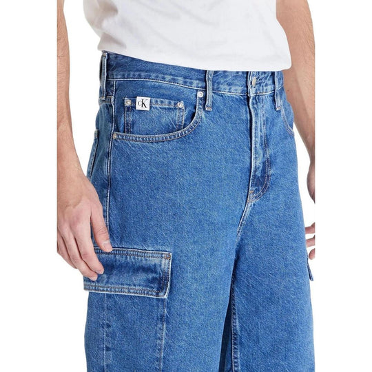 Calvin Klein Jeans Blaue Baumwoll-Bermudas