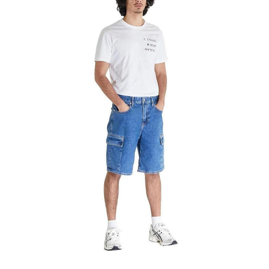 Calvin Klein Jeans Blaue Baumwoll-Bermudas
