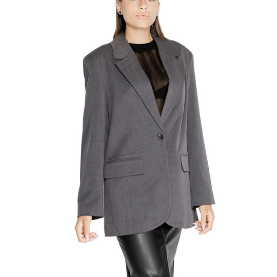 Only Grauer Blazer aus recyceltem Polyester