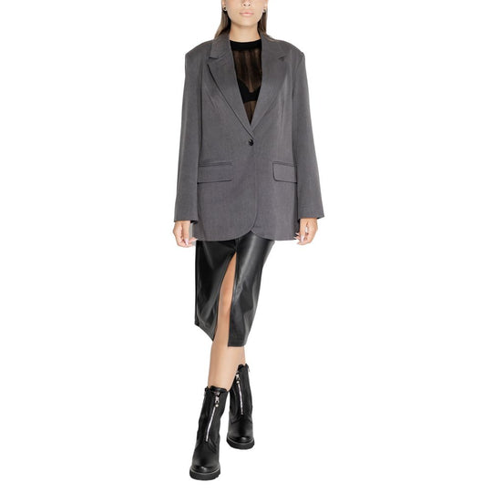 Only Grauer Blazer aus recyceltem Polyester