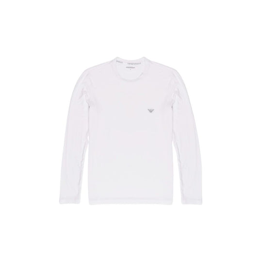 Emporio Armani Underwear Weißes Modal-Langarmshirt