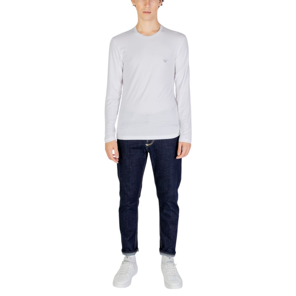 Emporio Armani Underwear Weißes Modal-Langarmshirt
