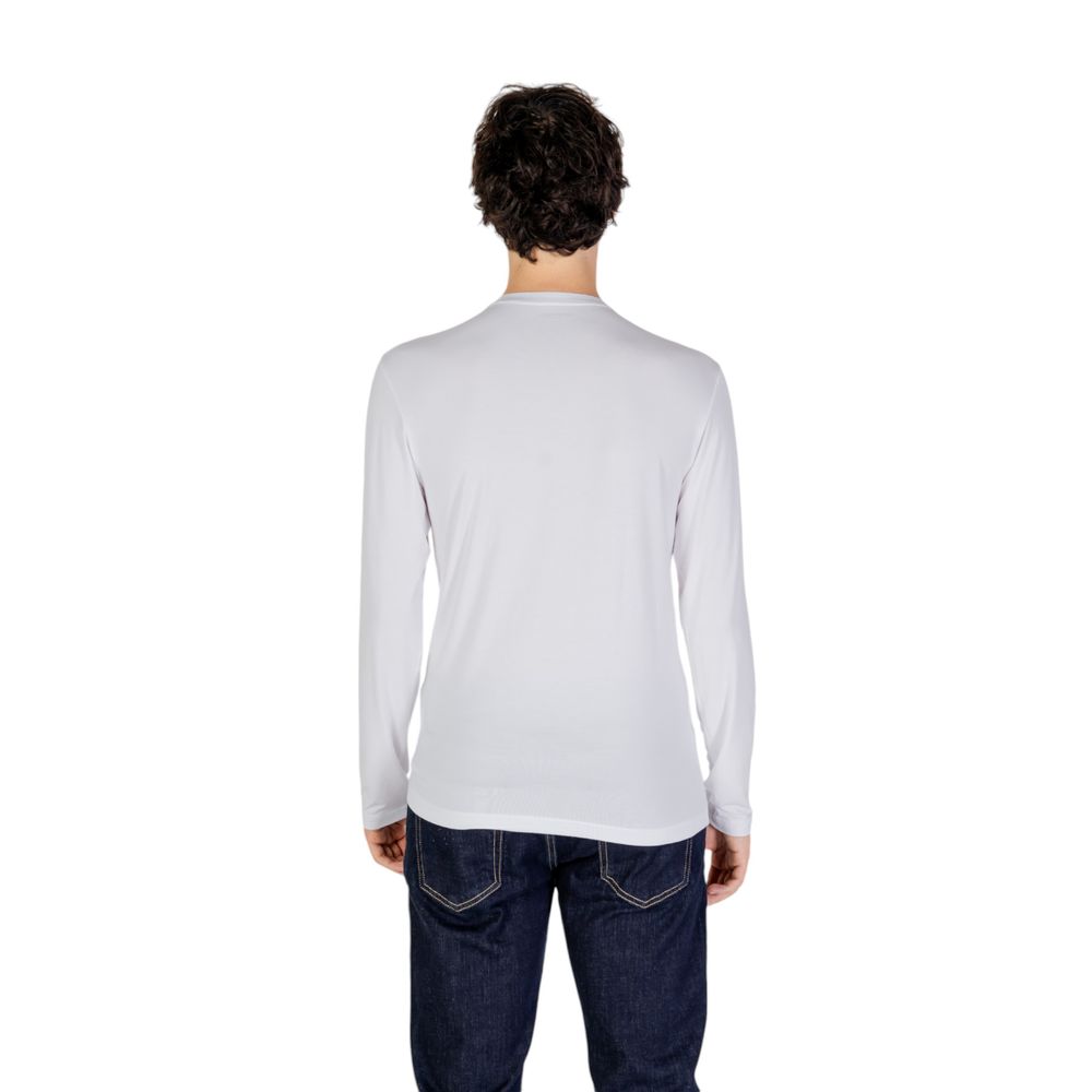 Emporio Armani Underwear Weißes Modal-Langarmshirt