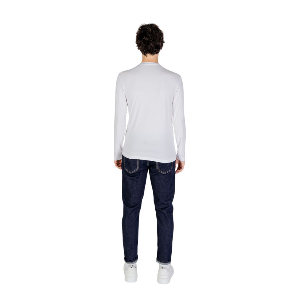 Emporio Armani Underwear Weißes Modal-Langarmshirt