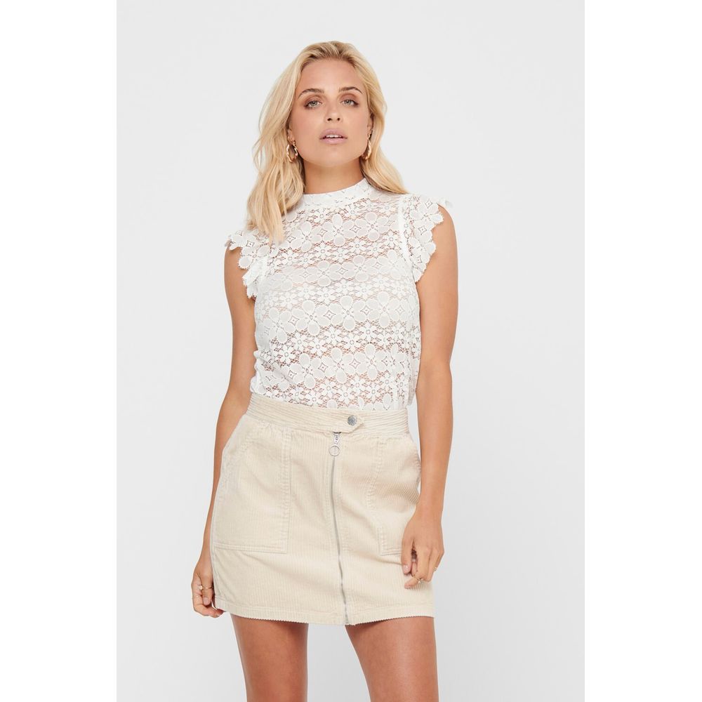 Jacqueline De Yong Cream Polyester Tops &amp; T-Shirt