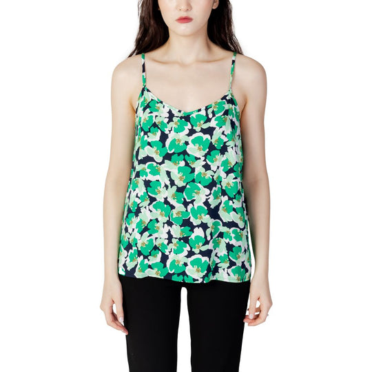 Jacqueline De Yong Green Cotton Tops &amp; T-Shirt