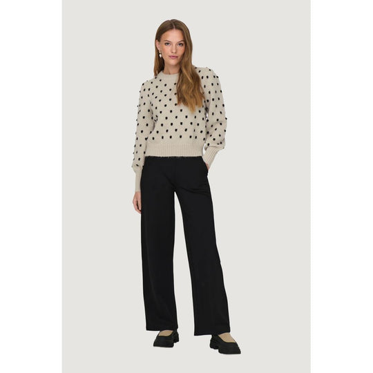Jacqueline De Yong Beigefarbener Polyester-Pullover
