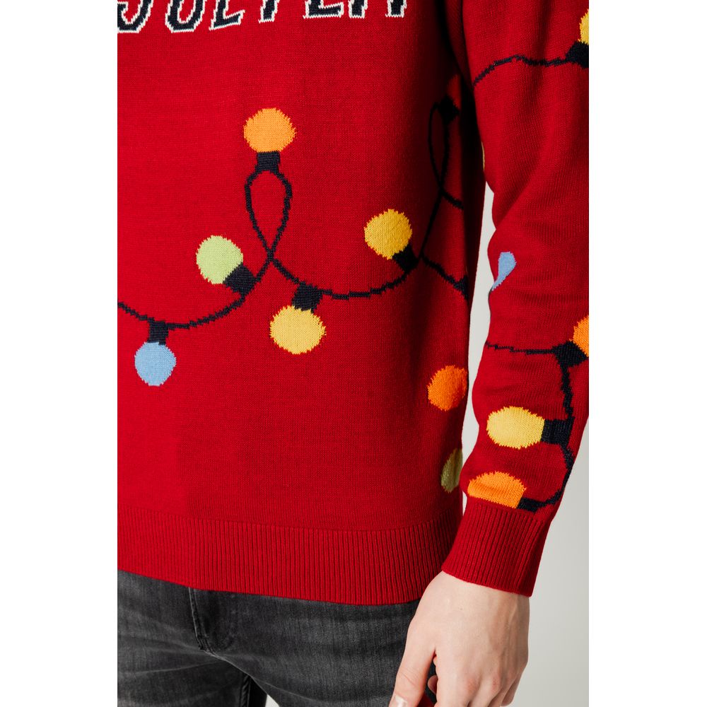 Only &amp; Sons Red Acrylic Sweater
