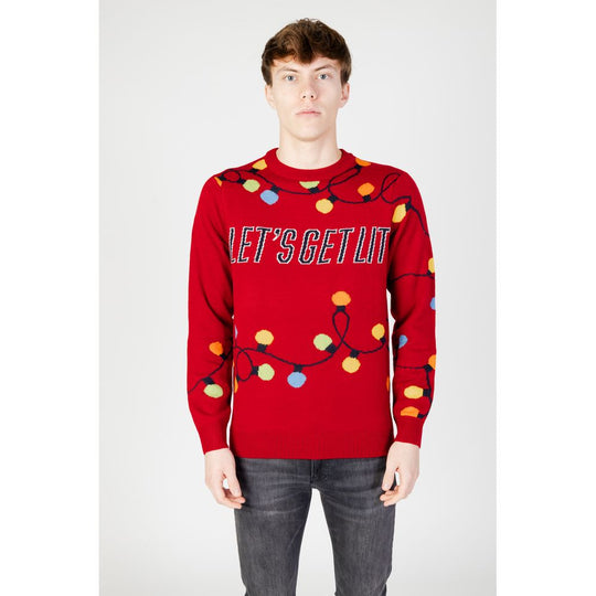 Only &amp; Sons Red Acrylic Sweater