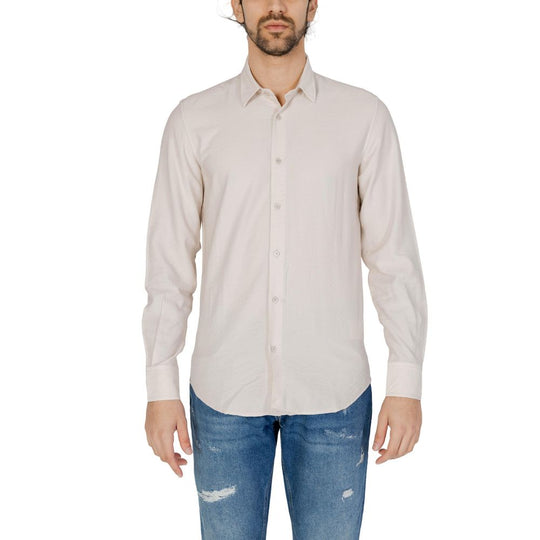 Antony Morato beige viscose shirt