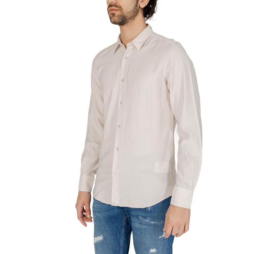 Antony Morato beige viscose shirt