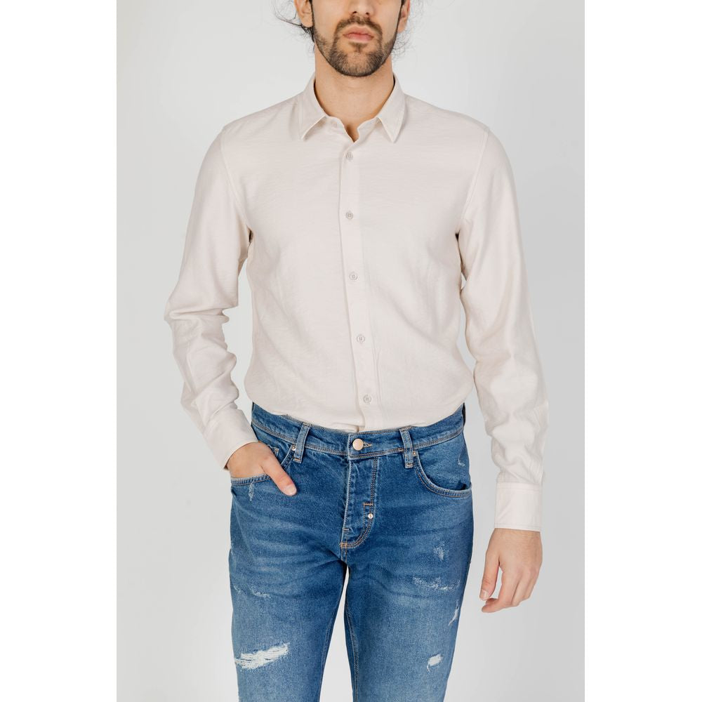 Antony Morato beige viscose shirt