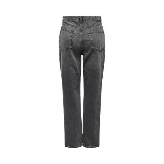 Only Graue Mama-Jeans aus Baumwolle